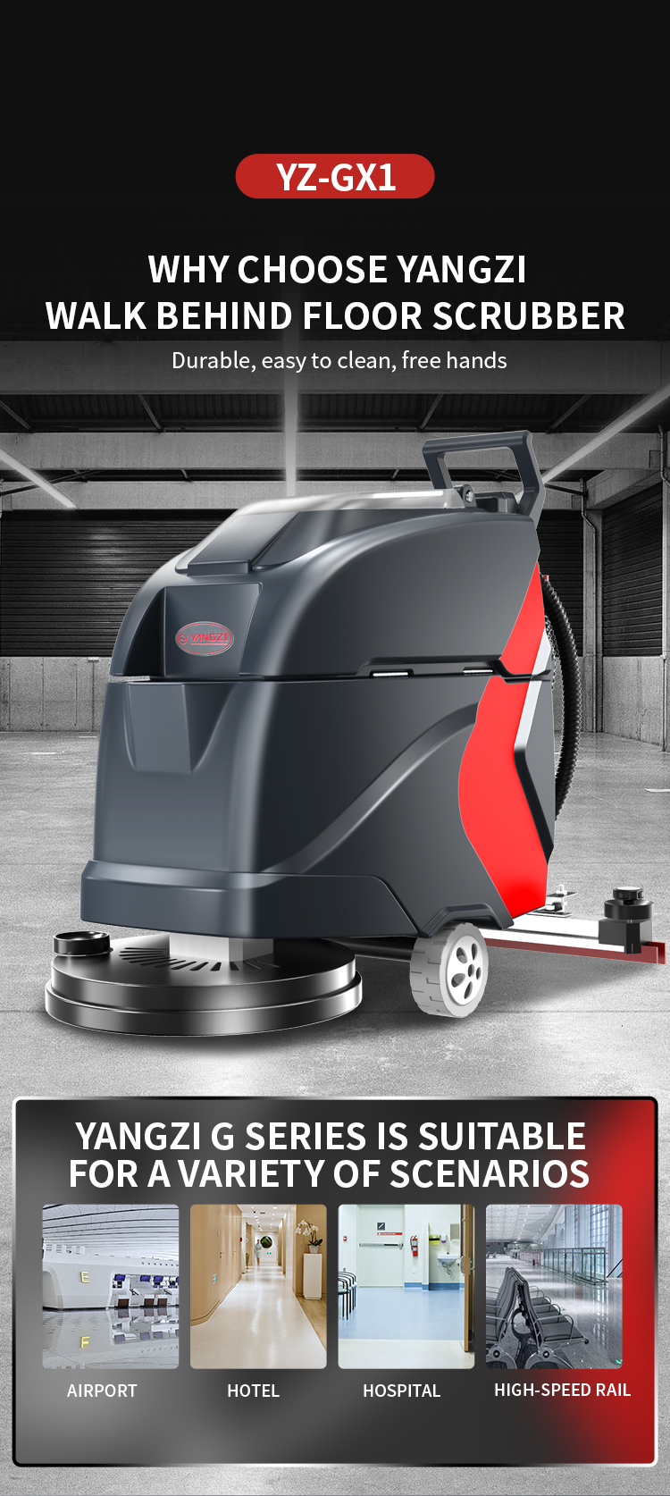 GX1 Electric Walk Behind Floor Scrubber-13